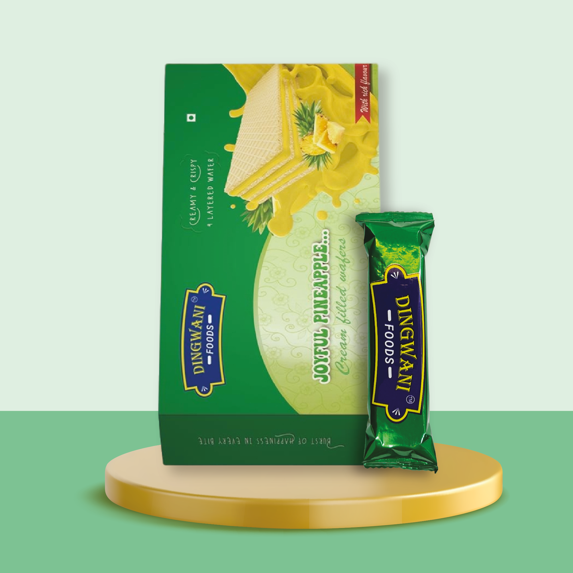 Joyful Pineapple Wafer (Pack Of 4)