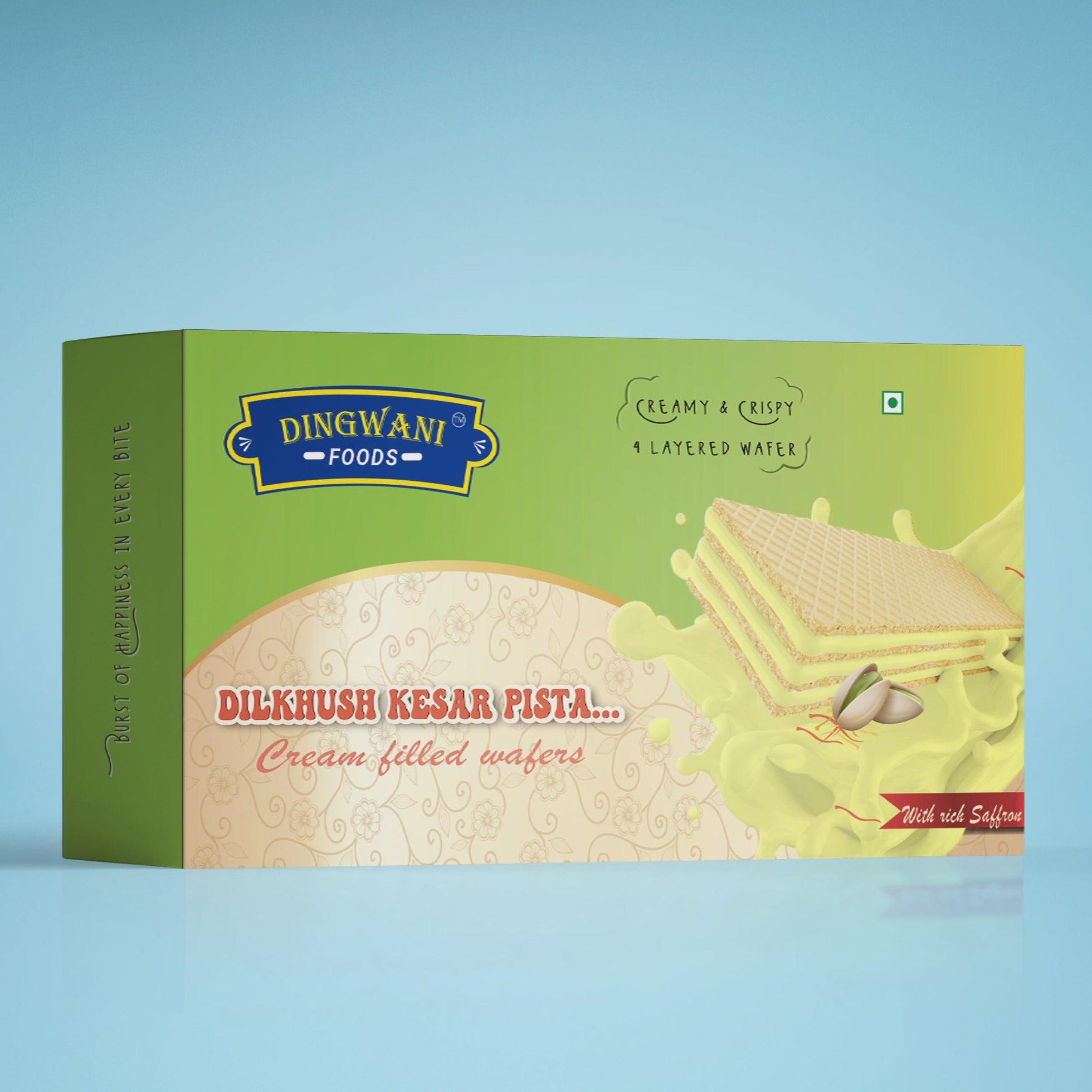 Dilkhush Kesar Pista Wafer (Pack Of 4)